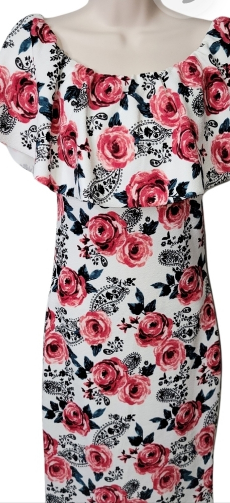 Almost Famous Size S floral off shoulder dress Valentines *